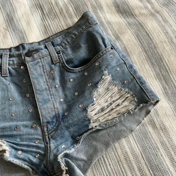 LF Carmar Tatiana Rhinestone Denim Shorts - Picture 8 of 11